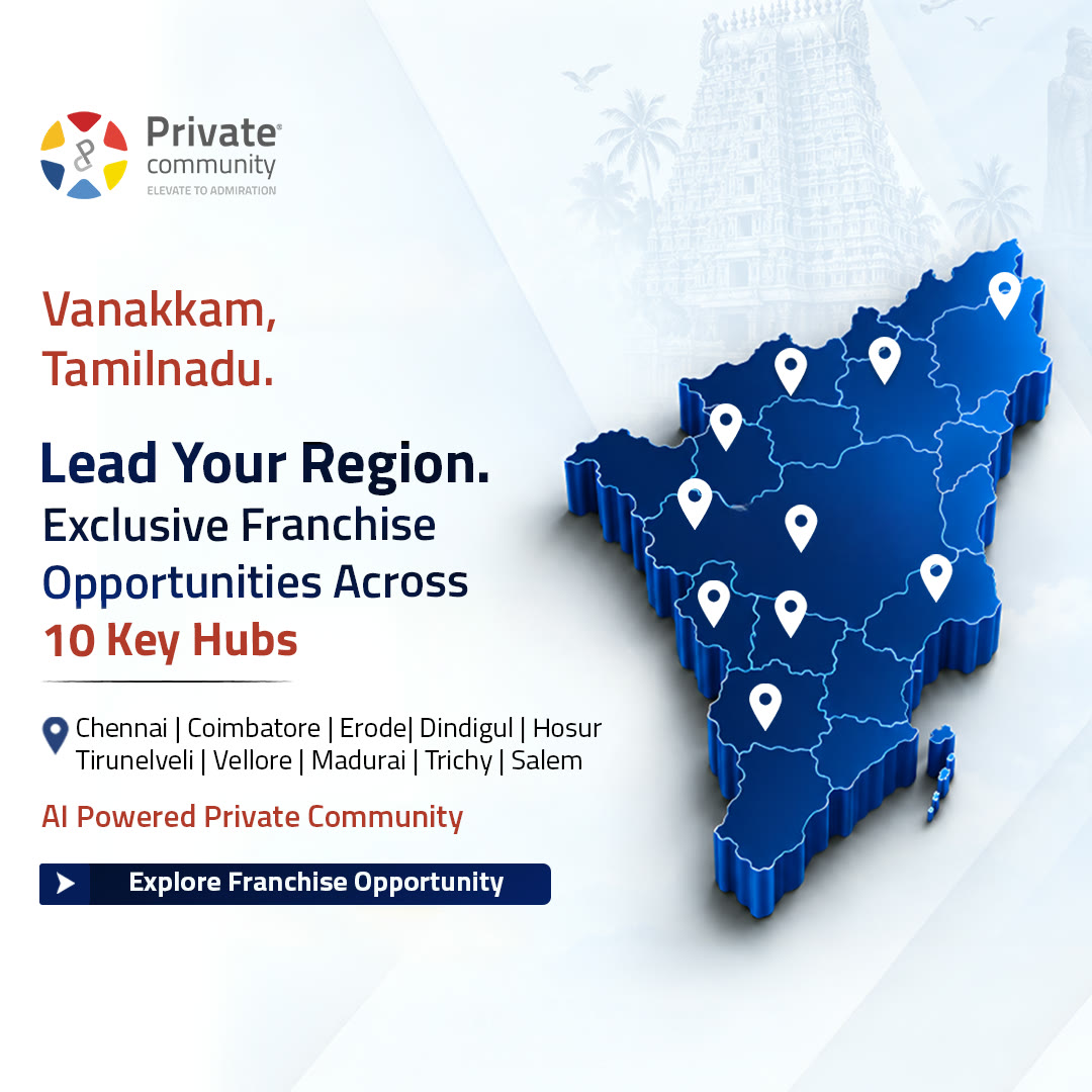 Map of Tamil Nadu: exclusive franchise opportunities across 10 key hubs